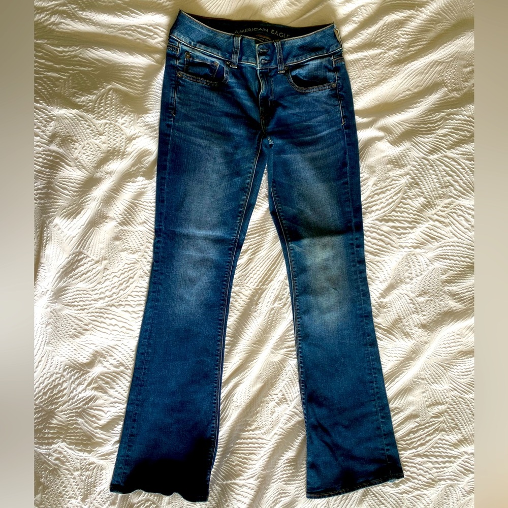 Womens american eagle mid rise flare jeans